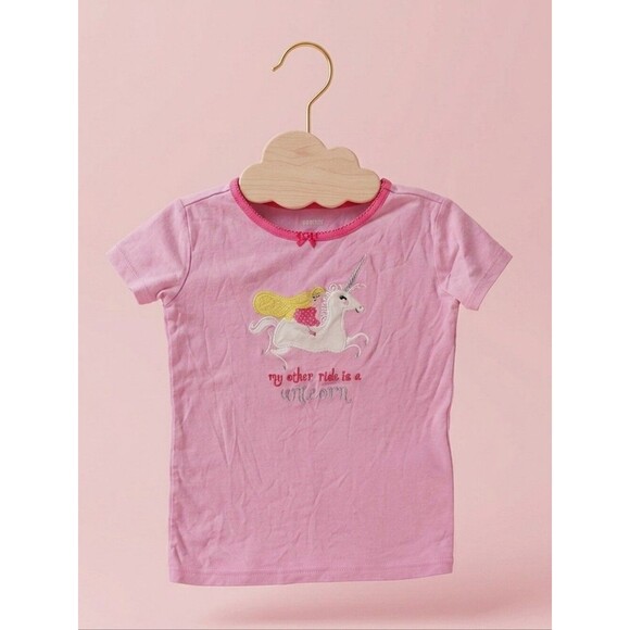 Gymboree Other - Gymboree Girls Pink Unicorn Graphic Short Sleeve T-Shirt Size 10 EUC